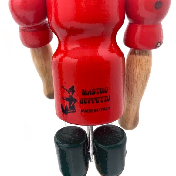 MASTRO Geppetto Pinocchio Wooden Marionette Puppet Hand-Carved Italy Folk Art - Picture 4 of 10